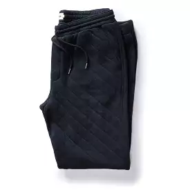 The Quilted Jersey Pant in Midnight Heather