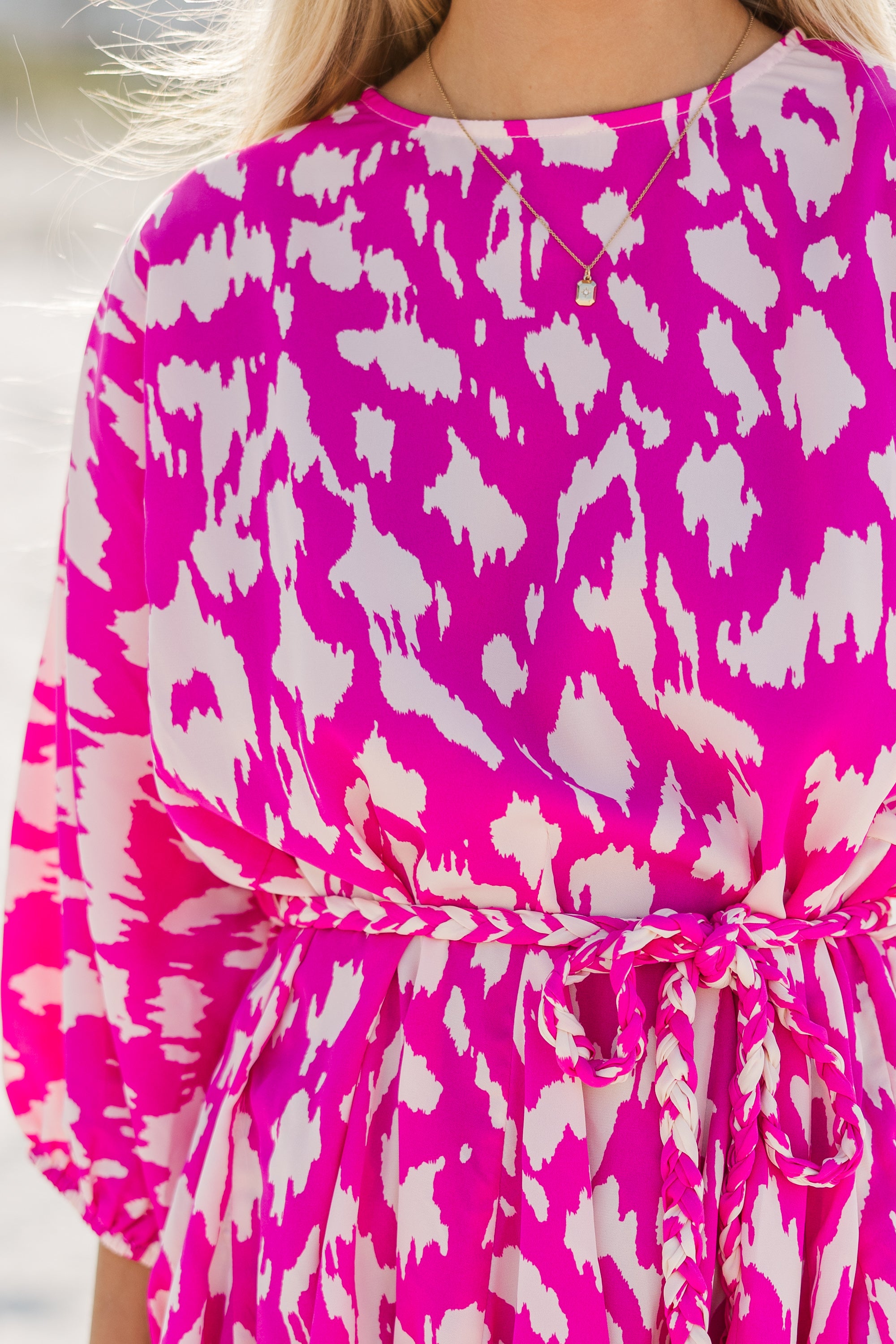 Think About You Fuchsia Pink Abstract Dress