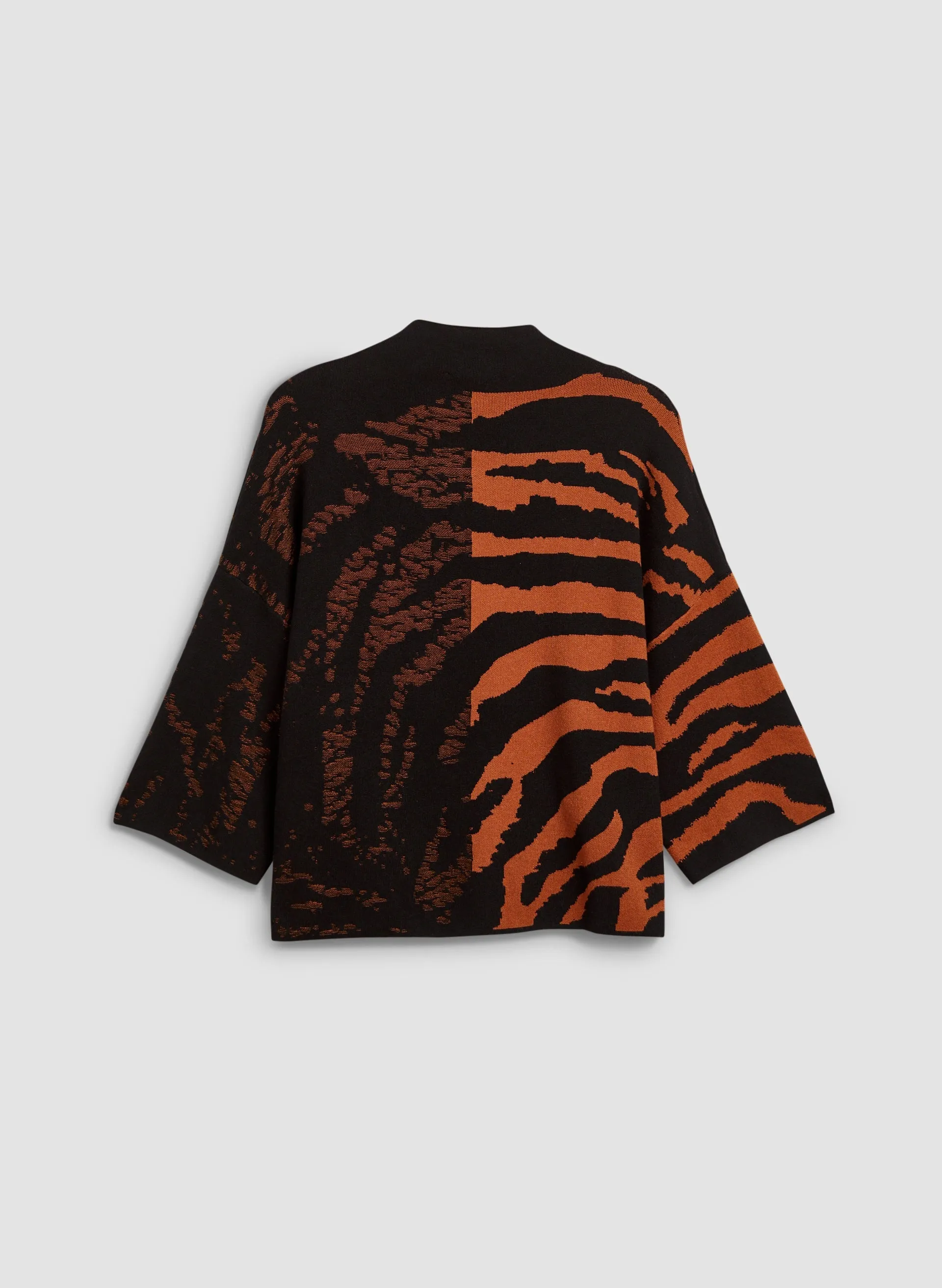 Tonal Zebra Motif Jacquard Sweater