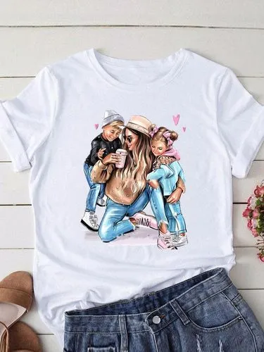 Unisex T-shirt Short Sleeve T-shirts Printing Casual Human