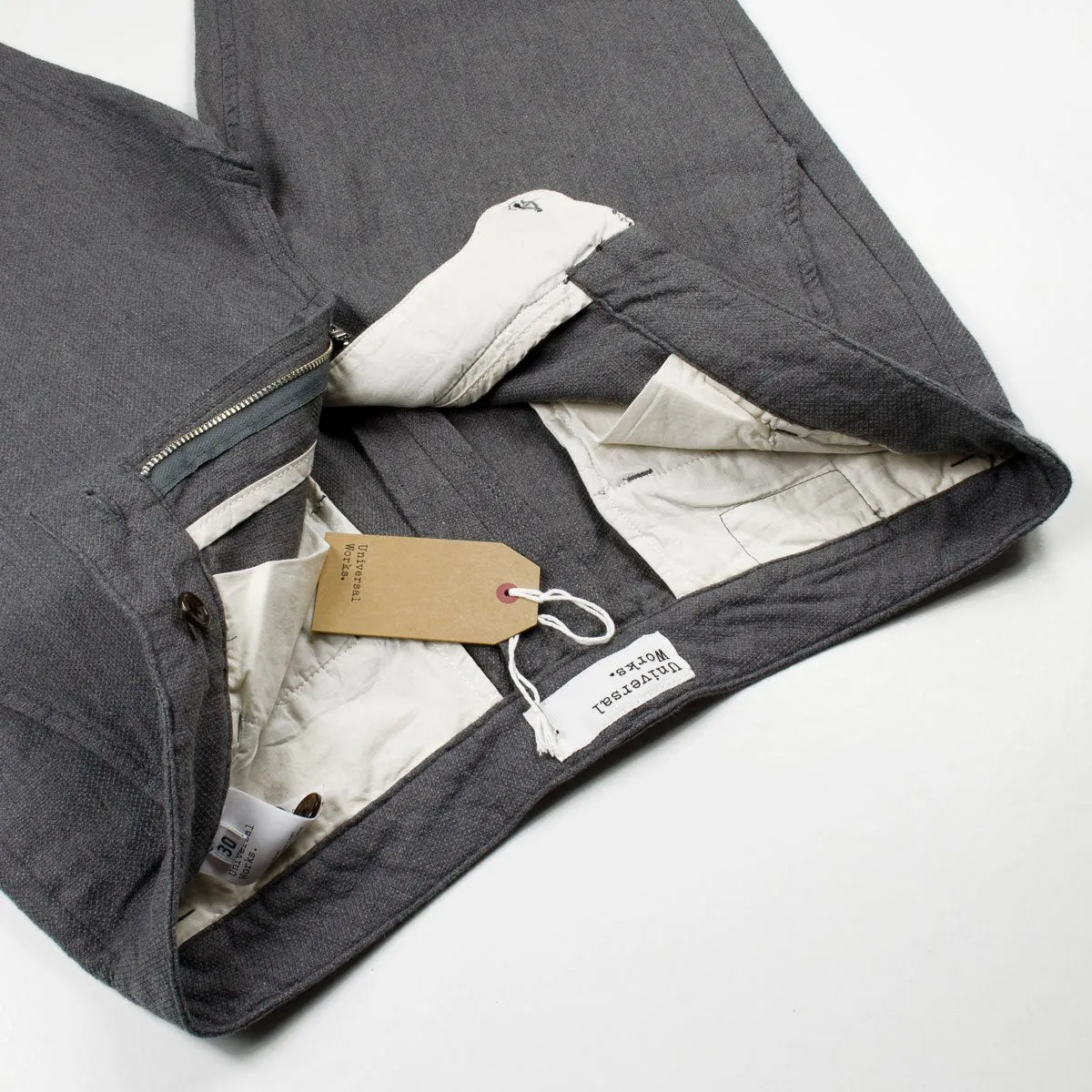 Universal Works - Aston Pant Cotton Linen Panama - Grey