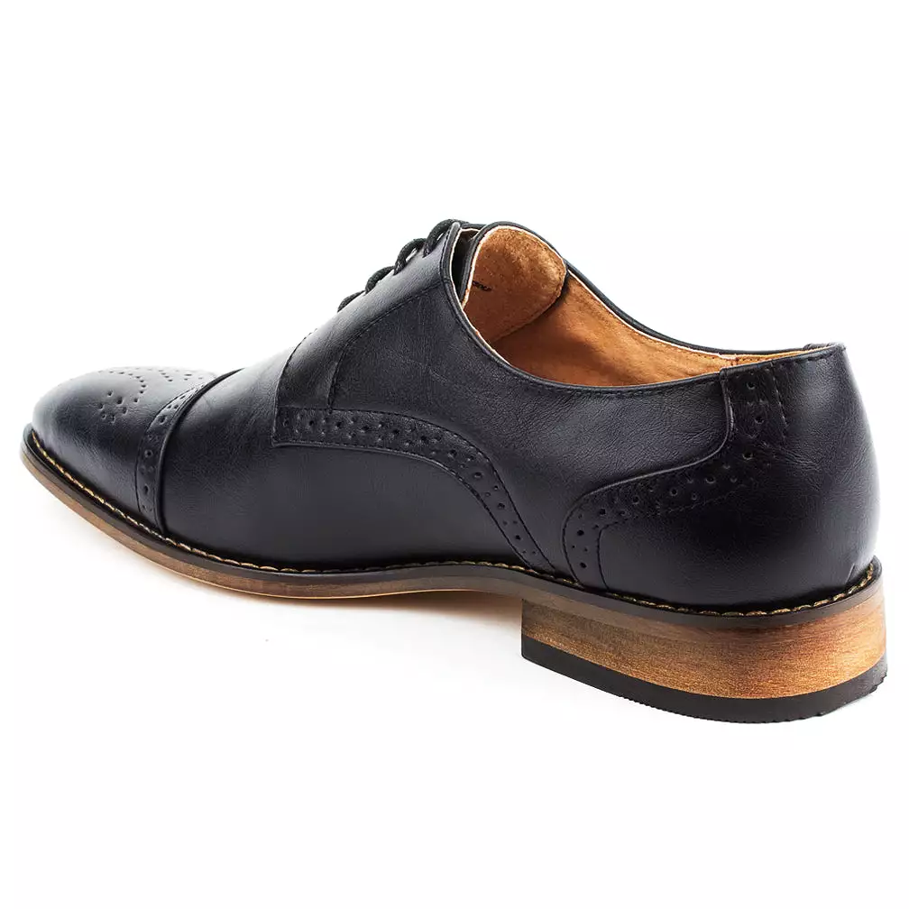 UV Signature Men's Cap Toe Brogue Lace-up Dress Shoes