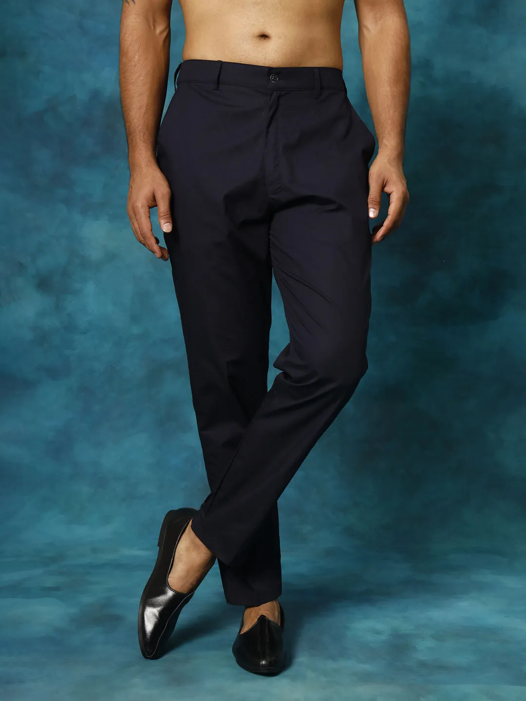 VASTRAMAY Men's Navy Blue Cotton Pant Style Pyjama