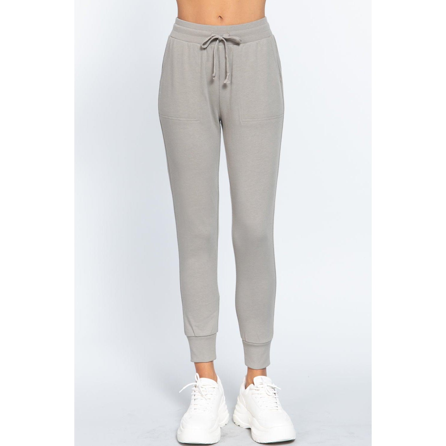 Waist Band Long Sweatpants With Pockets