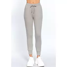 Waist Band Long Sweatpants With Pockets