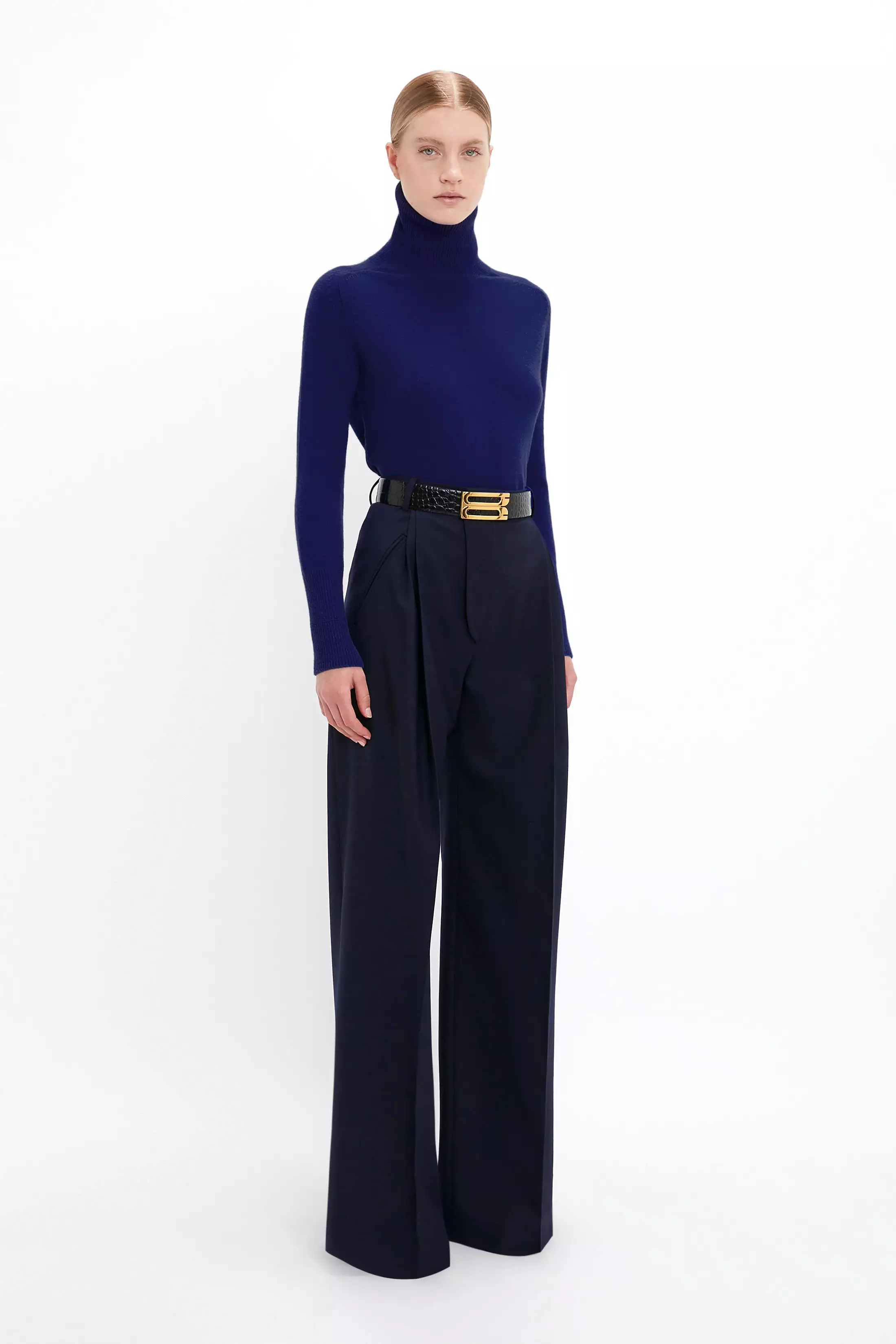 Wide Leg Trouser In Midnight