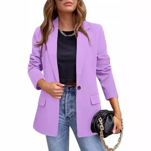 Women's Blazer Long Sleeve Blazers Pocket Elegant Formal Solid Color