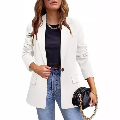 Women's Blazer Long Sleeve Blazers Pocket Elegant Formal Solid Color