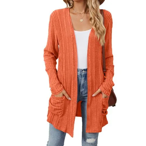 Women's Cardigan Long Sleeve Sweaters & Cardigans Casual Elegant Solid Color