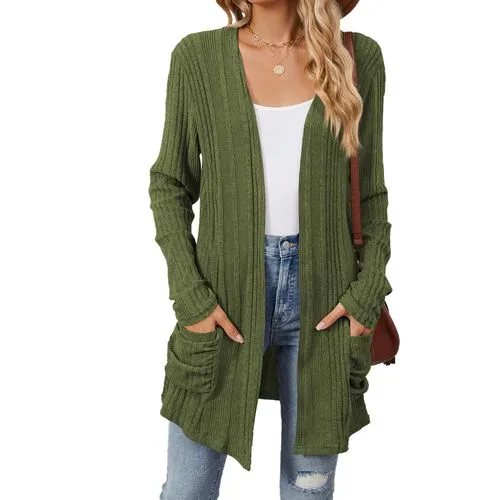 Women's Cardigan Long Sleeve Sweaters & Cardigans Casual Elegant Solid Color