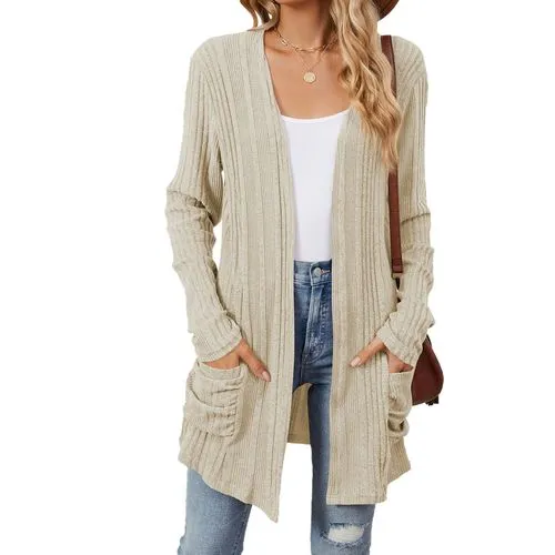 Women's Cardigan Long Sleeve Sweaters & Cardigans Casual Elegant Solid Color