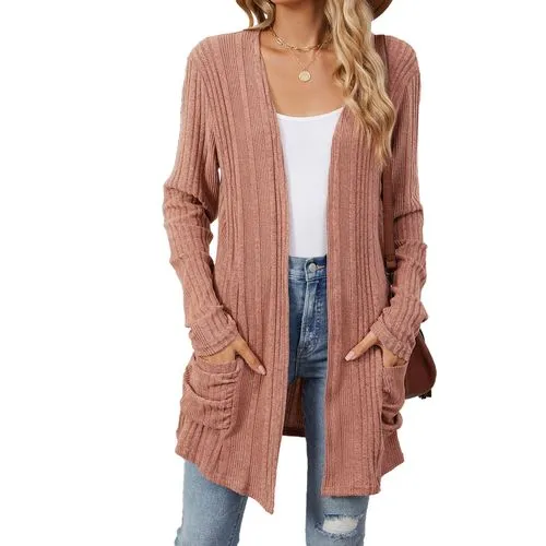 Women's Cardigan Long Sleeve Sweaters & Cardigans Casual Elegant Solid Color