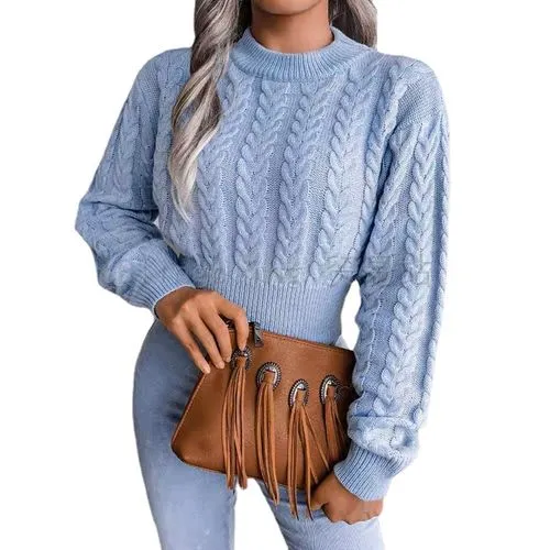 Women's Sweater Long Sleeve Sweaters & Cardigans Braid Casual Fashion Solid Color