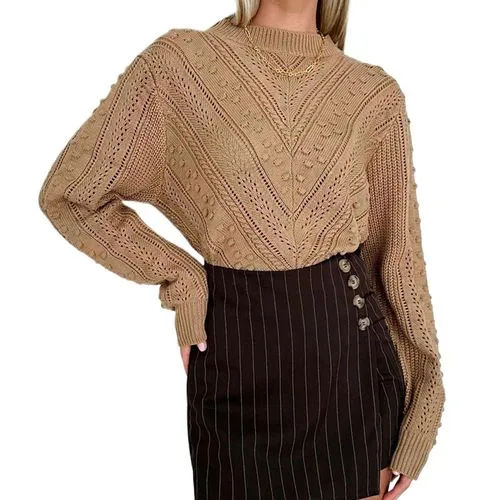 Women's Sweater Long Sleeve Sweaters & Cardigans Jacquard Casual Streetwear Solid Color