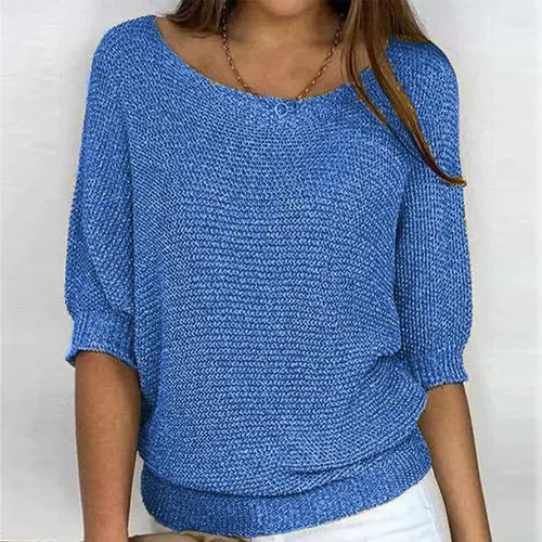 Women's T-shirt 3/4 Length Sleeve Sweaters & Cardigans Vacation Solid Color