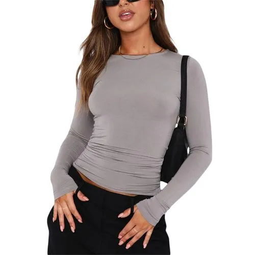 Women's T-shirt Long Sleeve T-shirts Casual Streetwear Solid Color