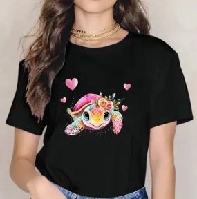 Women's T-shirt Short Sleeve T-Shirts Casual Carp