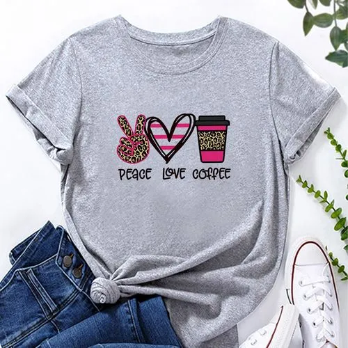 Women's T-shirt Short Sleeve T-shirts Printing Romantic Letter