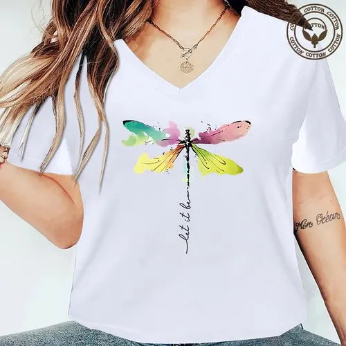 Women's T-shirt Short Sleeve T-Shirts Printing Simple Style Butterfly