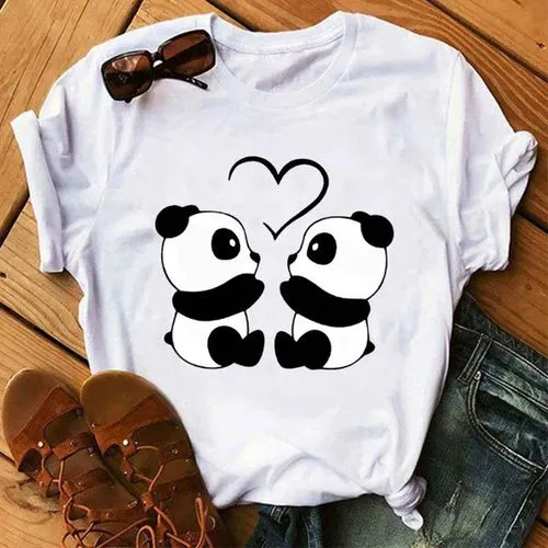 Women's T-shirt Short Sleeve T-shirts Printing Streetwear Panda