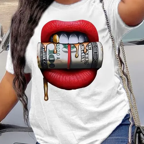 Women's T-shirt Short Sleeve T-shirts Printing Streetwear Printing Letter