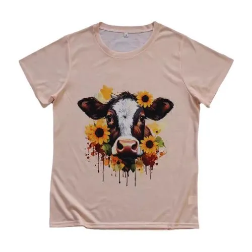 Women's T-shirt Short Sleeve T-Shirts Simple Style Cattle