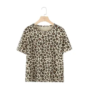 Women's T-shirt Short Sleeve T-Shirts Simple Style Streetwear Leopard