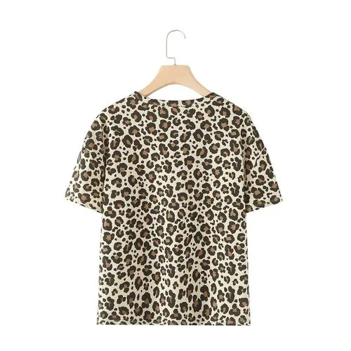 Women's T-shirt Short Sleeve T-Shirts Simple Style Streetwear Leopard