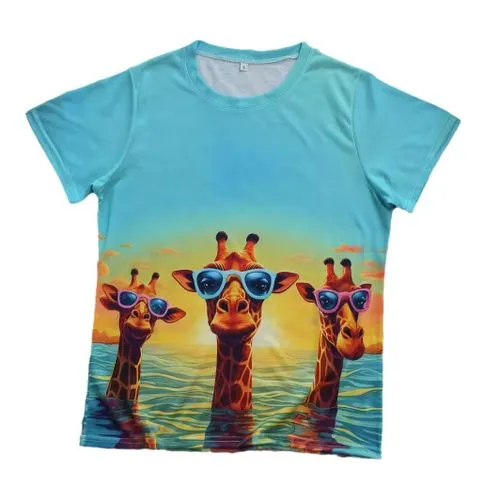 Women's T-shirt Short Sleeve T-Shirts Vacation Giraffe