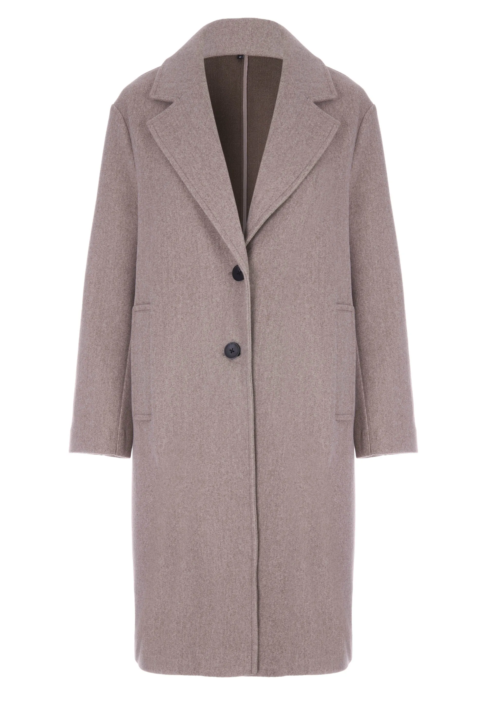 Womens Taupe Longline Formal Coat