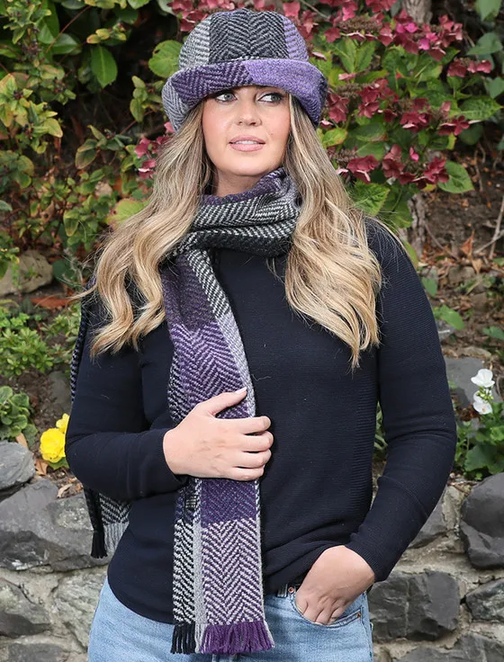 Wool Donegal Scarf - Lavender